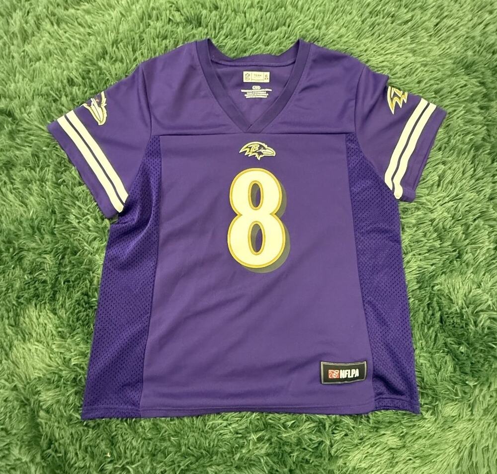 Lamar Jackson Baltimore Ravens NFL Football Jersey Women's Size Large Purple #8